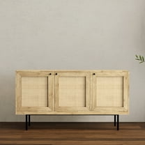Simpli Home Reeves 57 inch x 18 inch Rectangle Sideboard Buffet in Natural