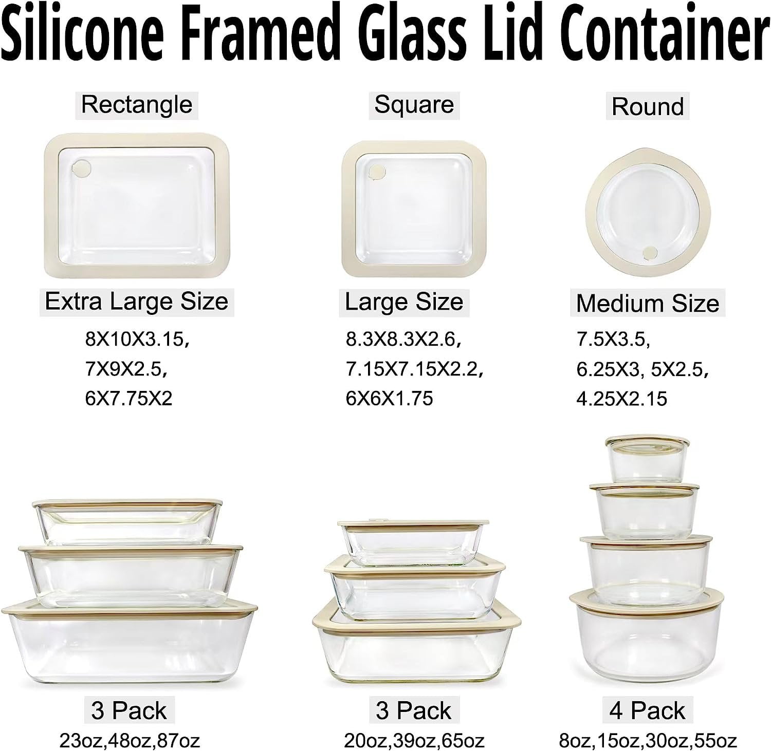 GlasLife® Airtight Rectangular Glass Containers (Set of 4)