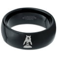 thumbnail image 2 of Tungsten Bear Outdoor Wilderness Heart Emoji Hand Band Ring 8mm Men Women Comfort Fit Black Dome Polished, 2 of 4