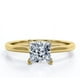 thumbnail image 1 of JeenMata Solitario Brillante Anillo de Compromiso con Punta de Corte Princesa de 1,25 Quilates, Baño de Oro Amarillo de 18 K sobre Plata, 1 of 6