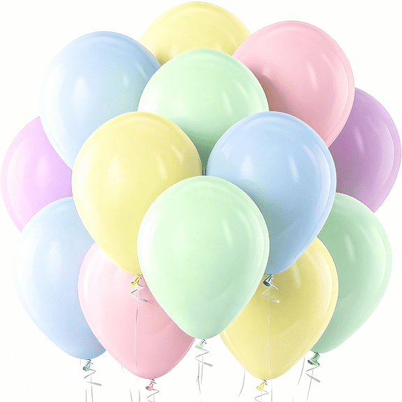 Pastel Balloons Latex Party Balloons, 100 Pack 12 inch Round Helium Multicolor Macaron Balloons for Birthday Rainbow Party Bridal Shower Wedding Decorations