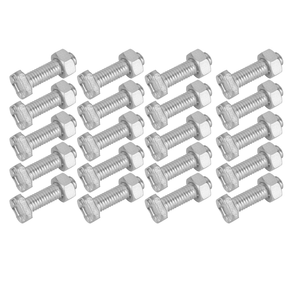 10 to 100 SQUARE ALUMINIUM GREENHOUSE NUTS AND BOLTS SIZE 22 mm LONGER  LENGTH 