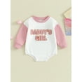 thumbnail image 2 of Bagilaanoe Newborn Baby Girl Oversized Romper Sweatshirt Long Sleeve Bodysuits Letter Embroidery Pullover 3M 6M 12M 18M Infant Casual Tee Tops, 2 of 8