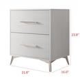 thumbnail image 7 of Home Design Lakewood 2 Drawer Nightstand (Set of 2) with Linear Handles and Metal Legs, White, Easy Assembly, 7 of 7