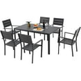 thumbnail image 7 of AECOJOY 7 Piece Outdoor Dining Set Patio Furniture Set On Sale Wood Grain Outdoor Table and Chairs on Clearance in Black, 7 of 7
