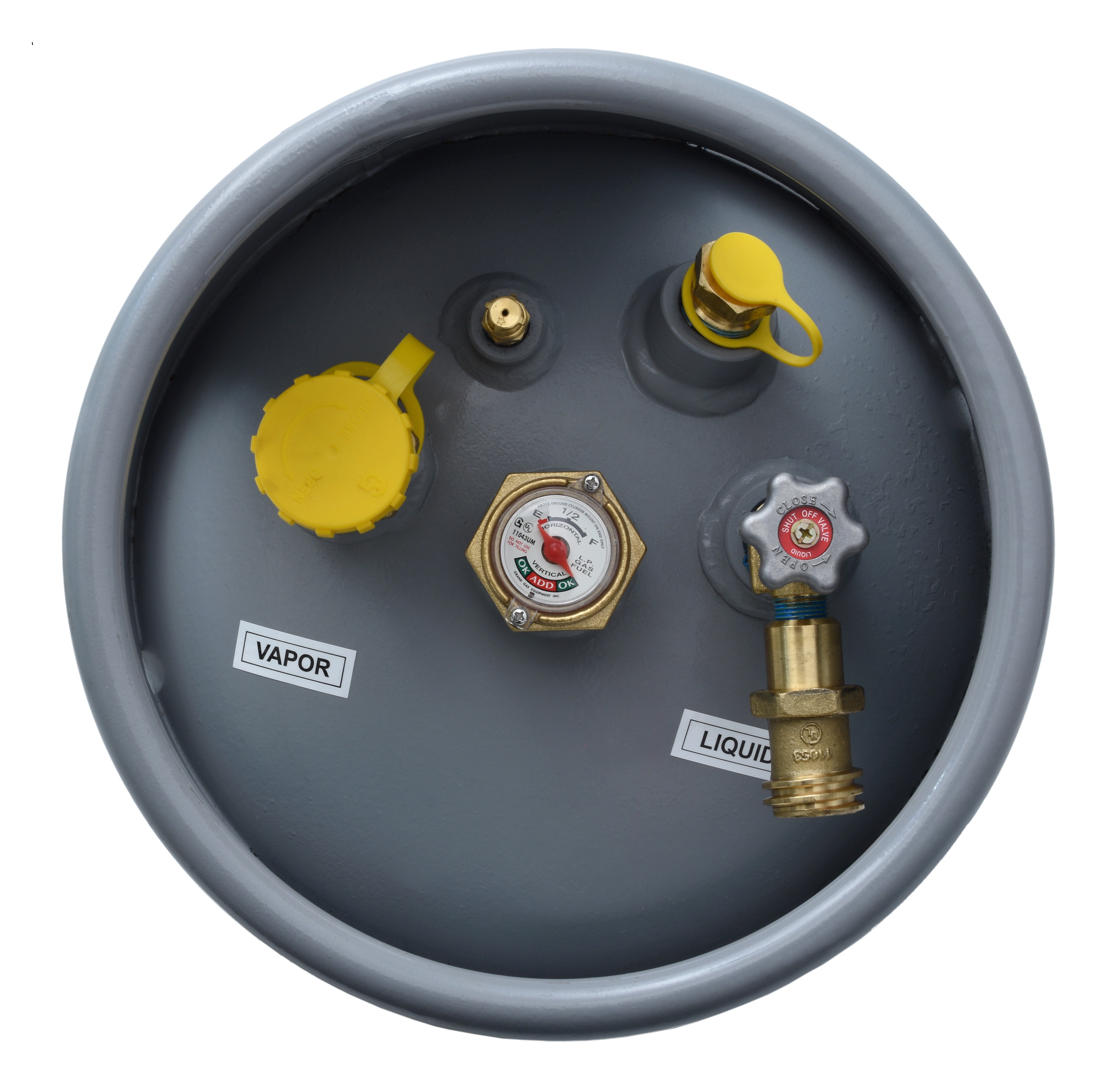 Flame King Stainless Steel Forklift Propane Tank Cylinder with Built-in Gauge, Gray, 33.5 0 lbs