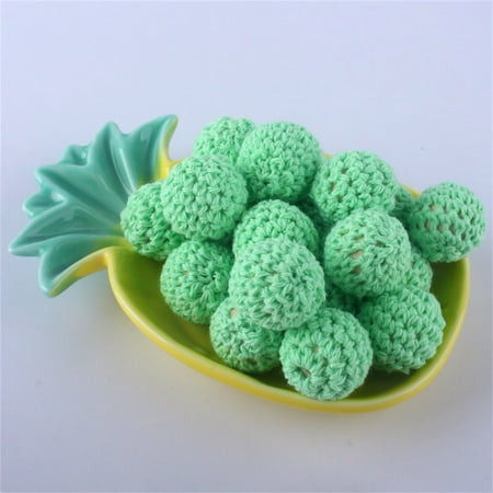 

Hxoliqit Pack Of 10 16mm Wooden Cotton Thread Crochet Balls DIY Jewelry Accessories Beaded Cotton Balls Party Decorations House Party Party Supplies