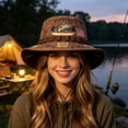 thumbnail image 6 of Fishing Is a Way of Life Boonie Hat,Adjustable Chin Strap Wide Brim Cap Outdoor Sunshade Fishing Bucket Hat,Patriotic Bass Print Sun Hat Lightweight Breathable Suitable for Fishing and Hiking, D, 6 of 6