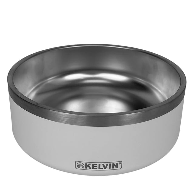 Plato para Mascota Kelvin Blanco Acero Inoxidable 946 ml