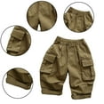 thumbnail image 2 of LYMAYTER Kids Unisex Cotton Shorts Boys Girls Spring Fall Wide-Legged Pants Toddler Solid Color with Pockets Casual Trousers for 1-6 Years, 2 of 9
