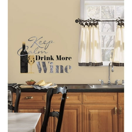 RoomMates Peel and Stick Decor Wall Decals Wine Quote 7 Pieces