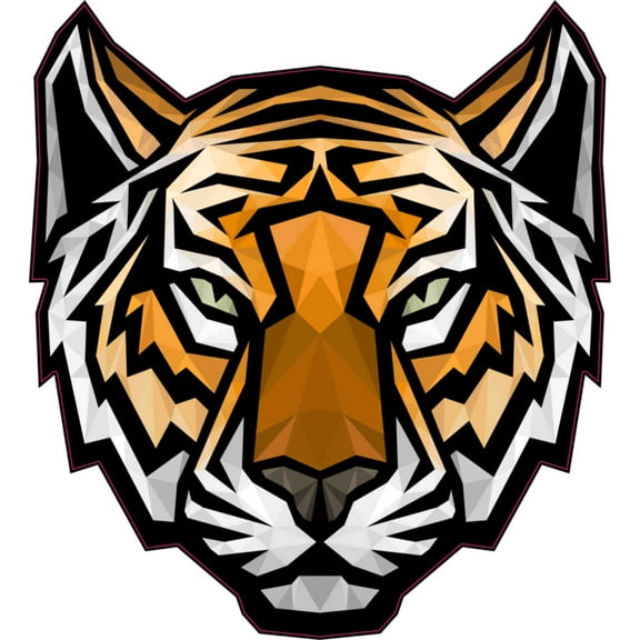 4.5in x 5in Mosaic Tiger Head Mascot Sticker Decal Window Stickers Decals