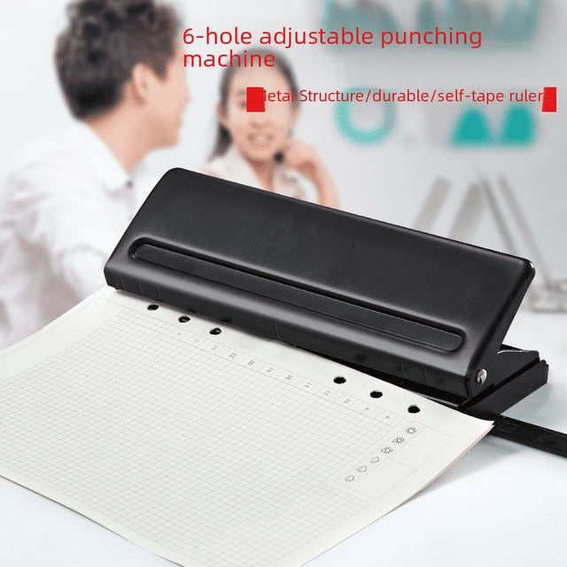 Perforadora ajustable de 6 agujeros Perforadora de hojas sueltas para páginas interiores de libros Perforadora de núcleo de seis agujeros Perforadora de hojas sueltas para cuadernos