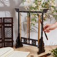 thumbnail image 3 of 12-Pin Wood Calligrapghy Brush Holder Chinese Brushes Hanger Japanes Calligraphy Pen Stand Rack Carving Sumi Brush Stand Painting Brushes Rack, 3 of 9