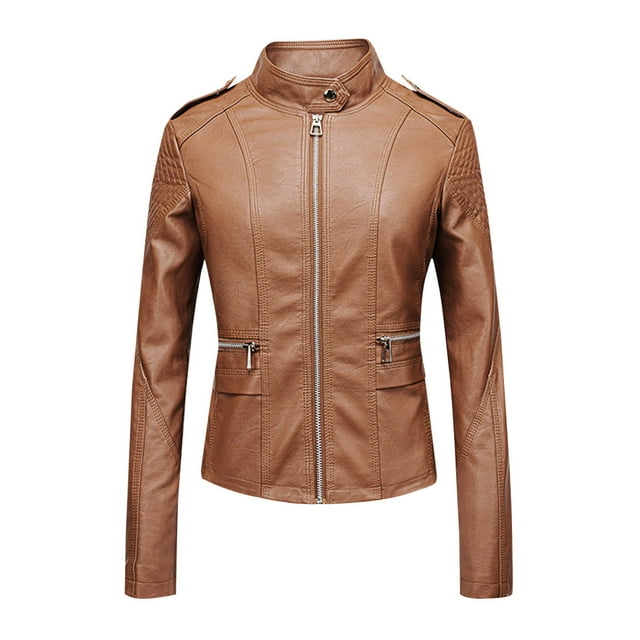 Chaqueta y abrigo de piel sintética con capucha y manga larga para mujer, color liso, con cremallera, bolsillo, manga larga, a menos que sea chaqueta de piel, traje de locomotora, abrigo de poliéster