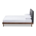 thumbnail image 5 of Baxton Studio Sadie Mid-Century Modern Dark Grey Fabric and Walnut Brown Finished Wood Full Size Platform Bed, 5 of 9
