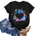 thumbnail image 4 of Rutainlusire Womens Tops Clearance Fashion Woman Rounk Neck Summer Short Sleeve Blouse T-Shirt Causal Printing Tops, 4 of 7