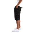 thumbnail image 5 of 3/4 Cargo Capri Shorts for Men Lightweight Elastic Drawstring Waist Bottoms Multi Pocket Below Knee Outdoor Trousers, #01 Black, M, 5 of 8