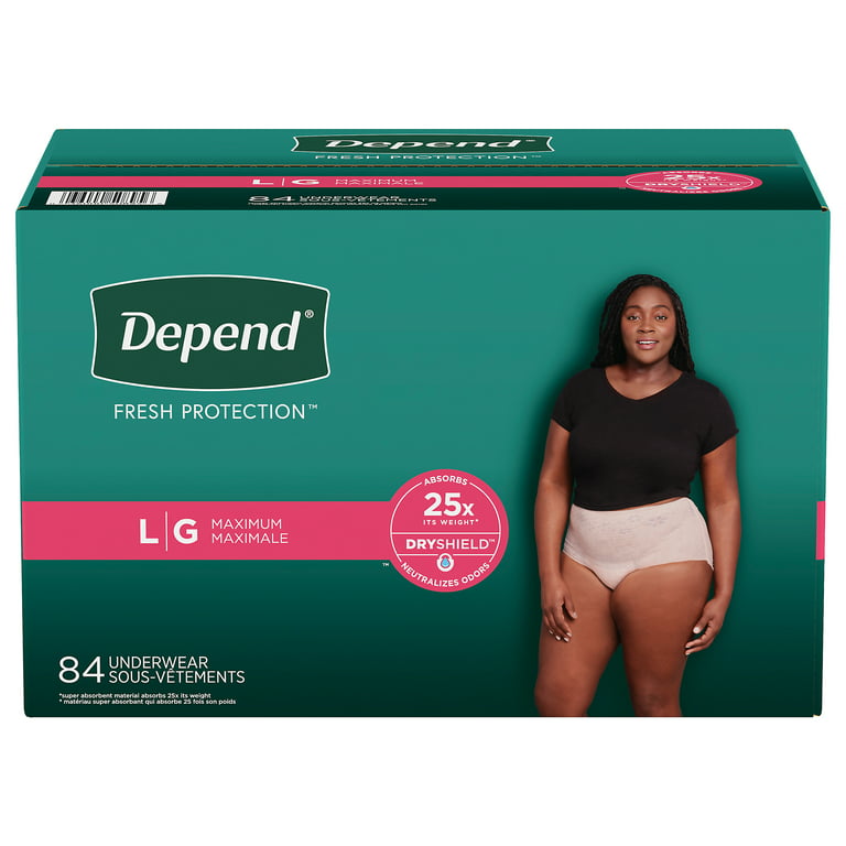 Depend Fit-Flex Incontinence & Postpartum Underwear for Women Large (84 ct.)