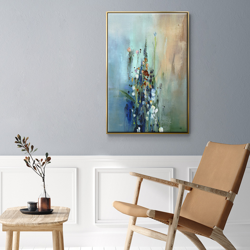 Current Air I Framed Premium Gallery Wrapped Canvas - Ready to Hang - 25 x 37 - Gold Floating Frame
