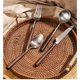 thumbnail image 2 of 4 pack Spoon and Forks Silverware Set With Walnut Wood Handle, Flatware Stainless Steel Cutlery Dinner Fork Spoon Knife Set, 2 of 5