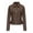 Camel Color, variant on Women Faux Suede Leather Jacket & Coat Button Down Short Moto Jackets Crop Collared Motorcycle Jacket Cream White S