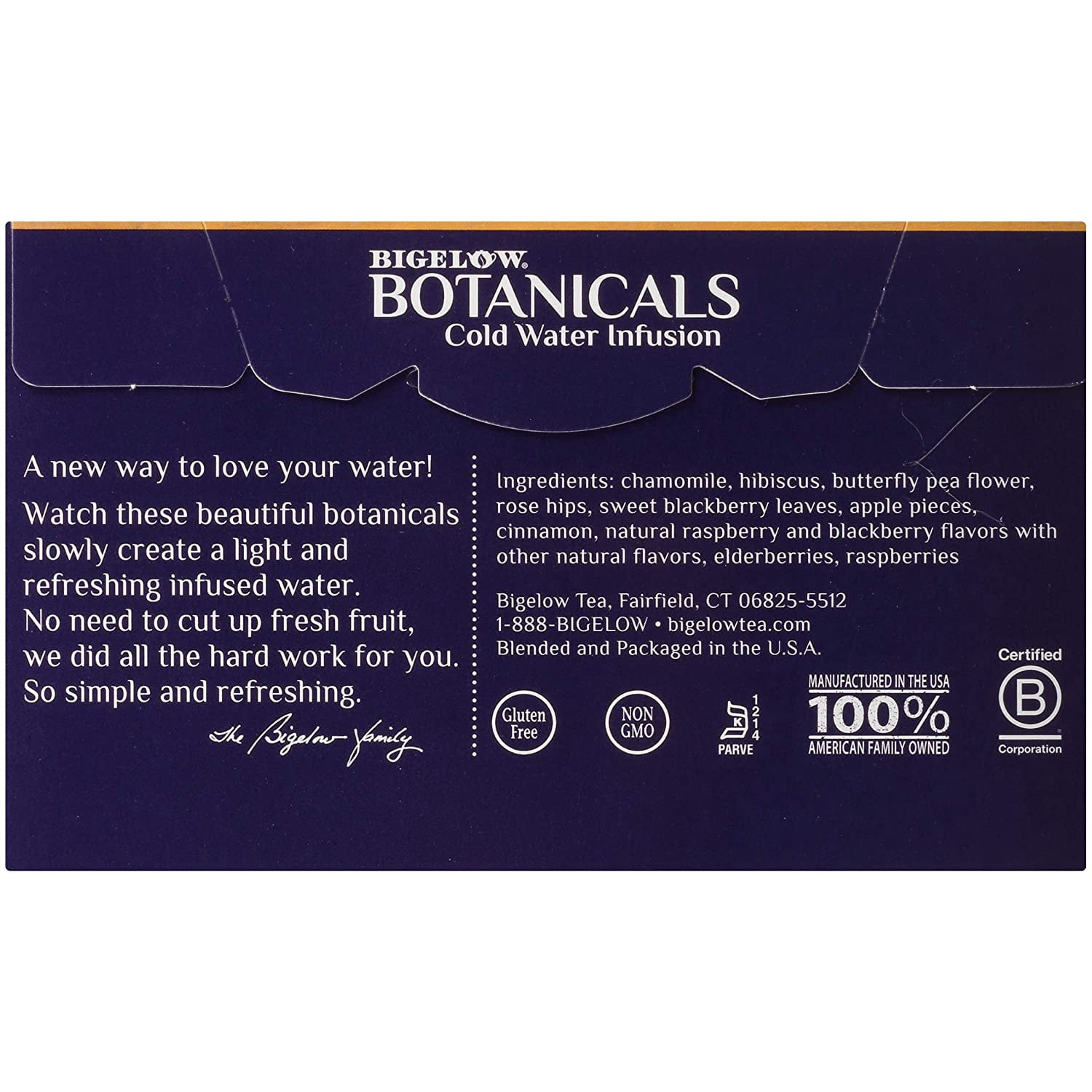 Bigelow Tea Botanicals Cold Water Infusion Caffeine Free Herbal Tea Blackberry Raspberry Hibiscus 18 Tea Bags Pack of 3