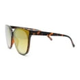 thumbnail image 3 of Womens Color Mirror Inset Lens Oversized Cat Eye Horn Rim Retro Sunglasses Tortoise - Purple Mirror, 3 of 4