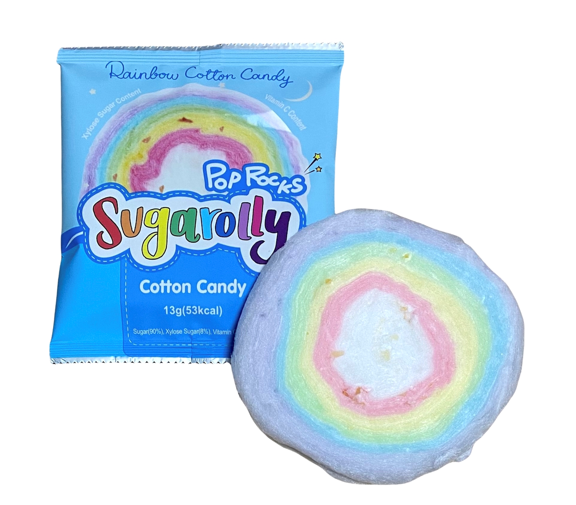 Sugarolly Rainbow Cotton Candy Pop Rocks - 5 Counts