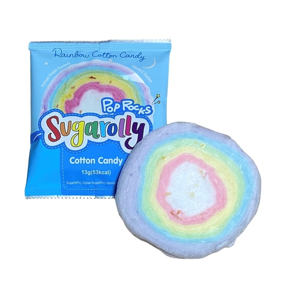 Sugarolly Rainbow Cotton Candy Pop Rocks - 5 Counts