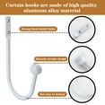 thumbnail image 3 of 4Pcs Curtain Holdbacks Curtain Tiebacks Hooks Tie Backs for Curtains Curtain Holders for Wall Curtain Holder Curtain Tie Backs Wall Mount for Living Room, Bedroom and More(White), 3 of 7