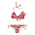 thumbnail image 2 of Raisins Womens Fringed Beaded Side Tie 2 Piece Bikini, Pink, Medium, 2 of 2