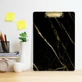 thumbnail image 6 of GZHJMY Black Marble Gold Acrylic Clipboard Letter Size 9" x 12.5" Decorative Clipboard with Low Profile Gold Metal Clip for Office School Student Women Whiteboard Clipboards, 6 of 7