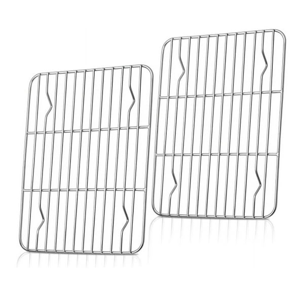 Topboutique Baking Cooling Rack Set of 2, 11.6"x9" Stainless Steel Roasting Cooking Racks, Fits in Half Sheet Cookie Pans,Meat/Cake/Pizza, Non Toxic & Rust Free, Oven Proof & Dishwasher Safe