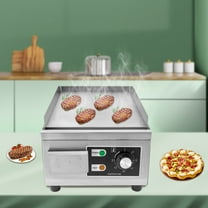 TFCFL Electric Griddle Machine Hot Plate Countertop Commercial Grill BBQ Cooktop Stainless Steel 1300W