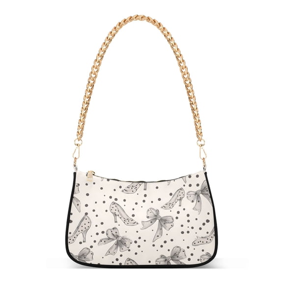 ALAZA Bows Polka Dots Women's Chain Shoulder Bag Hobo Handbag Tote Crossbody Purse