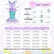 Jurebecia Mermaid Princess Dresses up Halloween Costume Birthday Party Cosplay Role Play Clothes 120 cm 5-6 Years