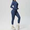 thumbnail image 4 of Womens Two Piece Tracksuit Workout Sets Long Sleeve Zipper Jackets High Waist Leggings Seamless Gym Yoga Clothes, S, 4 of 7