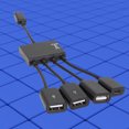 thumbnail image 1 of Cable concentrador OTG de carga de alimentación micro USB de 4 puertos para Samsung Android PC JShteea  Nuevo, 1 of 6