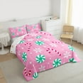 thumbnail image 3 of Homewish Sweet Candy Cane Queen Comforter Set,Happy New Year Bedding Sets,Pink Red Green Bedding Comforter Set For Teens,Microfiber Bedroom Decor Reversible,3-Piece, 3 of 8