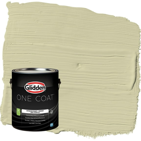 Glidden One Coat Canary Grass / Green Semi-Gloss Interior Paint with Primer, 1 Gallon