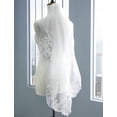 thumbnail image 3 of EllieWely 1 Tier Fingertip Length 90 cm(35 inch) Lace Edge Wedding Accessory Wedding Bridal Veil With Metal Comb L69, 3 of 5