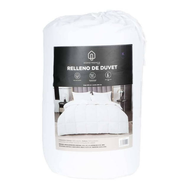 Relleno de Duvet Home Trends 1 Pieza King Size Liso Blanco