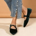 thumbnail image 2 of SuTry Women's Mary Jane Flats Pointed Toe Velvet Strap Slip On Comfortable Elegant Vintage Casual Daily Walking Shoes(35), 2 of 7