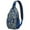 Dark Blue Christmas-2, variant on Sling Backpack,Dark Blue Christmas Santa Pattern Sling Bag with Water Bottle Holder,Waterproof Sling Bag for Men/Women with Headphone Jack for Hiking,Travel