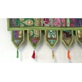 thumbnail image 3 of Indian Handmade Traditional Embroidered Toran Cotton Thoranam Door Living Room Decor Bandanwar Home Valance Decorations window Hanging bohemian wall Ethnic Decorative Vintage (Green 1 Meter), 3 of 4