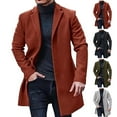 thumbnail image 6 of Lovskoo Mens Winter Coats Single Breasted Pea Coat Long Sleeve Leisure Outerwear Long Coat Jackets Tops Casual Outwear Trench Coat Overcoat Gray, 6 of 6