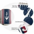 thumbnail image 6 of Navy Blue Red Stripe Waterproof Fabric Shower Curtain, Coastal Nautical Anchor Farmhouse Shower Curtain for Bathroom Curtains Bathtubs Hotel Washable Shower Curtains with 12 Hooks Small 36x72in, 6 of 6