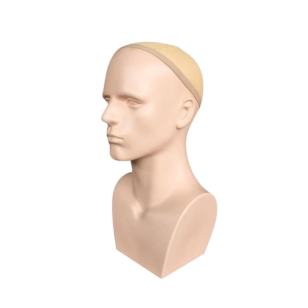 Cabeza de maniquí de hombre con hombros, soporte de exhibición de peluca, modelo de cabeza de maniquí, Piel