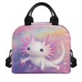 thumbnail image 2 of HUIACONG Insulated Lunch Bag with Galaxy Axolotl Pattern, Aluminum Film Lined Lunch Tote for Travel and Outdoor Adventures, 2 of 10